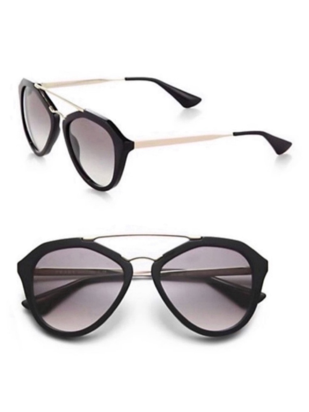 Prada | Sunglasses | Black Oversized Round | Vintage Chic